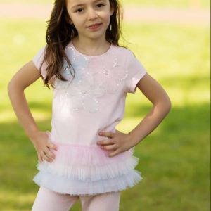 Daga Pink Legging Set with Pink/Blue/White Flowers