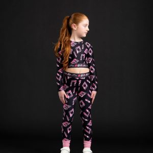 Bonini Inspire Tape Waistband Leggings and Power Long Sleeve Crop Top BNA308  BNA306