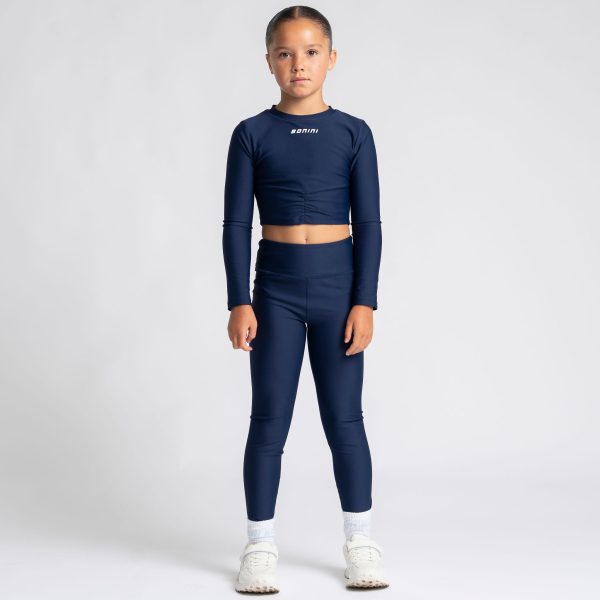 Bonini Aspire Sport Leggings and Long Sleeve Crop Top Navy BNC005 BNC009