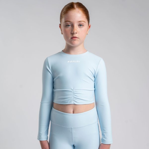 Bonini Aspire Sport Leggings and Long Sleeve Crop Top Sky Blue BNC005 BNC009