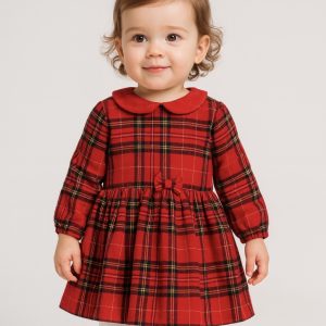 iDO Baby Tartan Dress With Bow 4F105