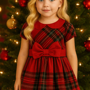 iDO Tartan Dress With Bow 4F377