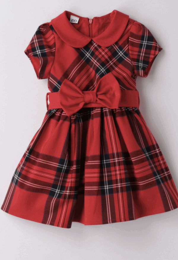 iDO Tartan Dress With Bow 4F377 - Image 2