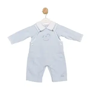 Mintini Boys Blue Dungaree Set with White Collar & Rocking Horse MB6559