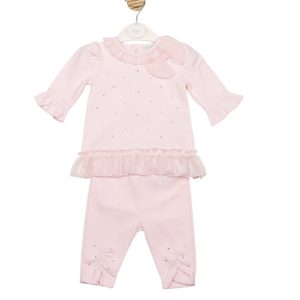 Mintini Pink Legging Set with Bow Detail MB6777