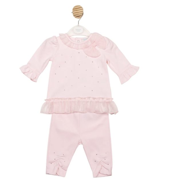 Mintini Pink Legging Set with Bow Detail MB6777