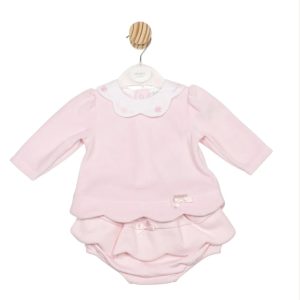 Mintini Velour Scallop edge Top with Cotton Jam Pants MB6690