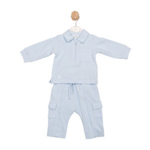 Mintini Boys Blue Trouser Set with Pocketed Trousers and Matching Top MB6599