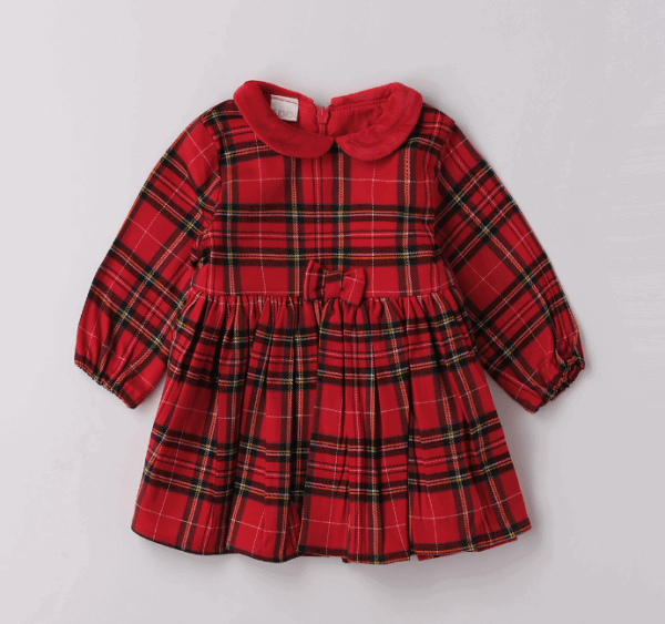 iDO Baby Tartan Dress With Bow 4F105 - Image 2