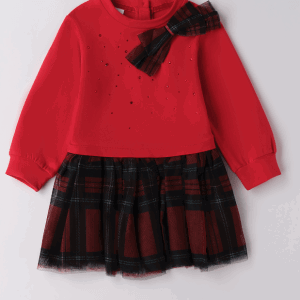 iDO Combined Tartan Dress 4F378