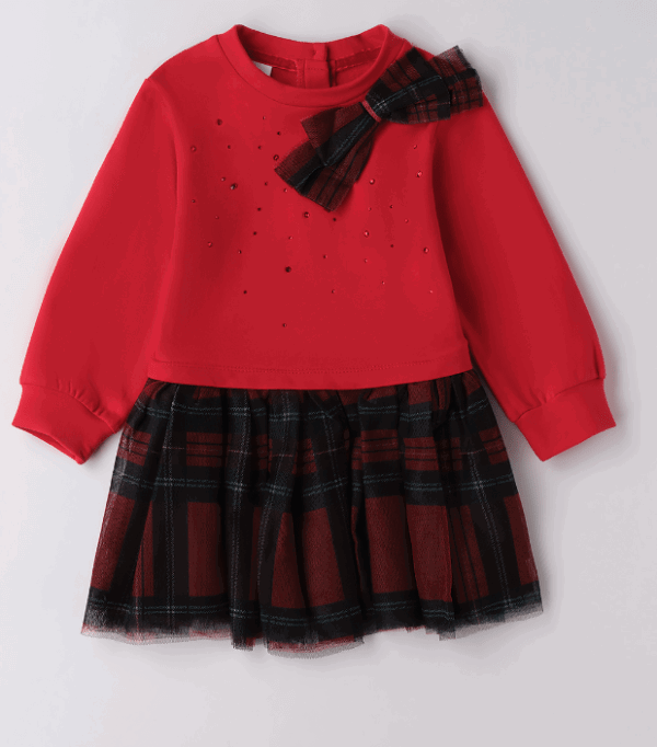 iDO Combined Tartan Dress 4F378