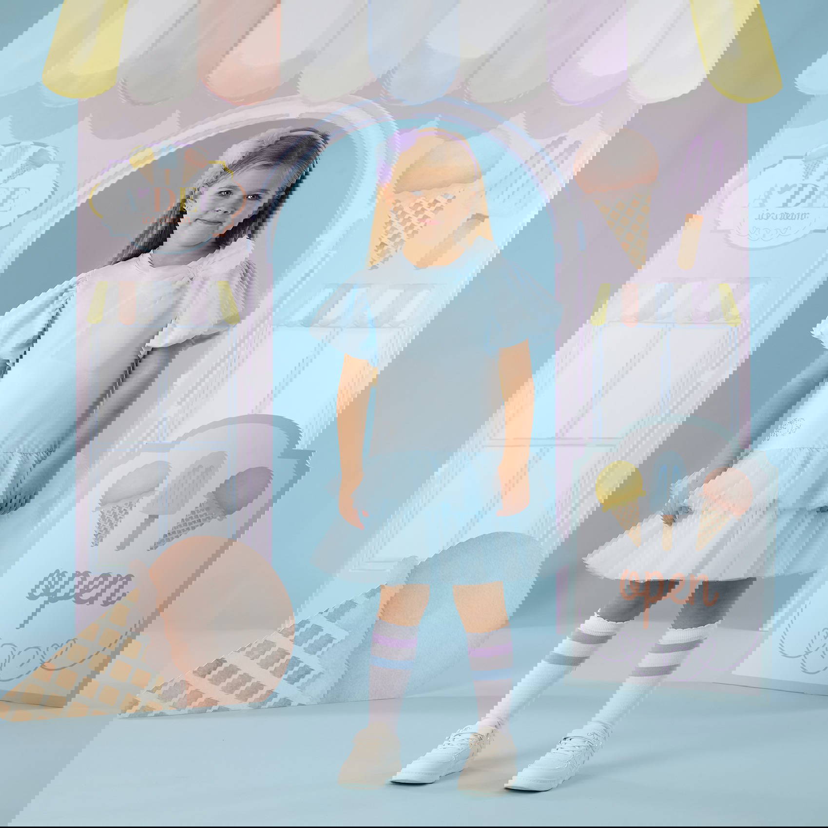 ADEE SPARKLE Tulle Frill Dress S262706 - Soft Blue