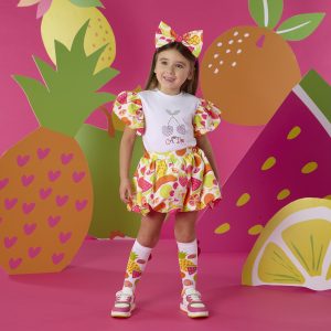 ADEE TIA Tutti Frutti Print Puff Skirt Set S263523